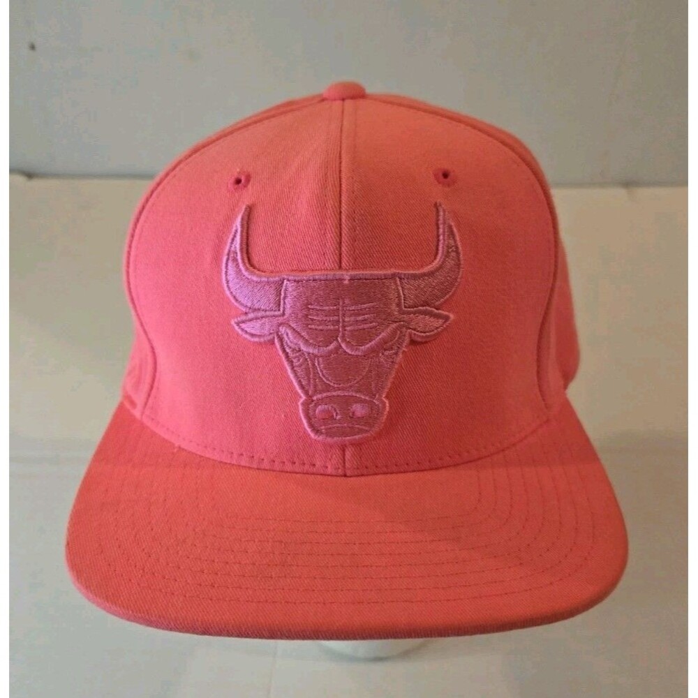 Chicago Bulls Mitchell & Ness NBA Adjustable Pink Hat Cap With 3D Logo